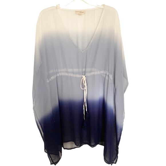 Beaches & Boho Nina Sheer Blue Ombre Swim Coverup S/M - Picture 2 of 4